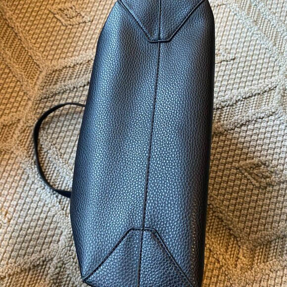 Anne Klein Black Faux Leather Tote with Gold Accents and Charms - Picture 10 of 10